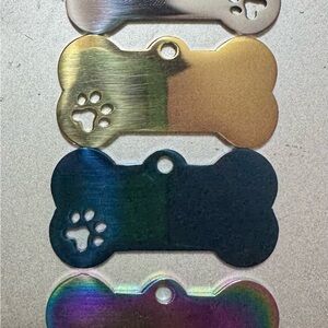 Bone-Shaped Dog ID Tags - Silver, Gold, Black, Multicolor